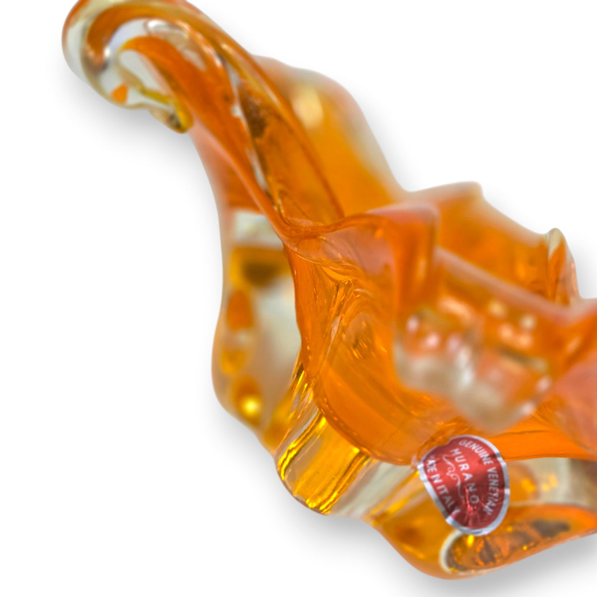 Murano Vintage Orange Honey glass Bowl - Orange