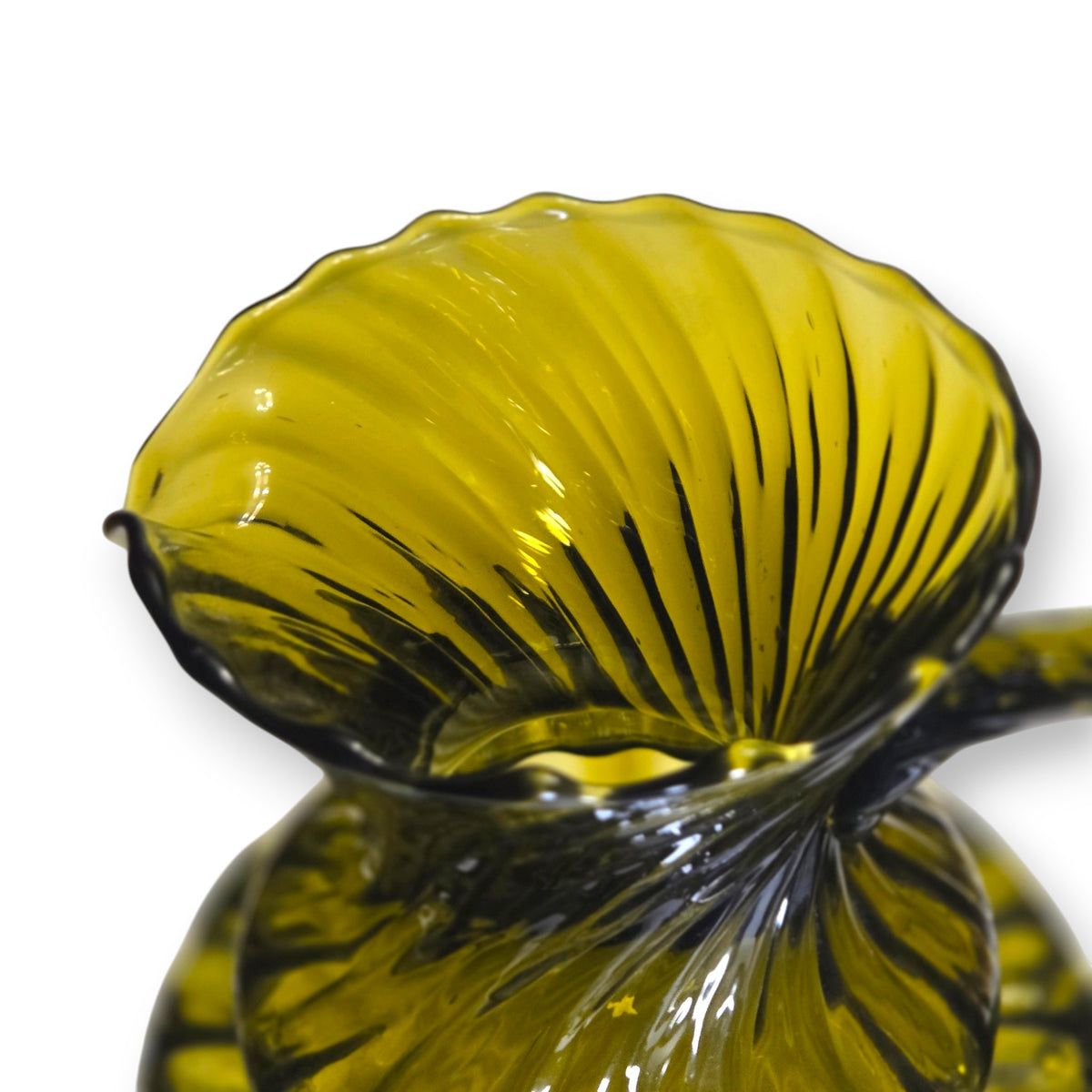 Empoli Vintage Dark Olive Green Glass Jug - Green