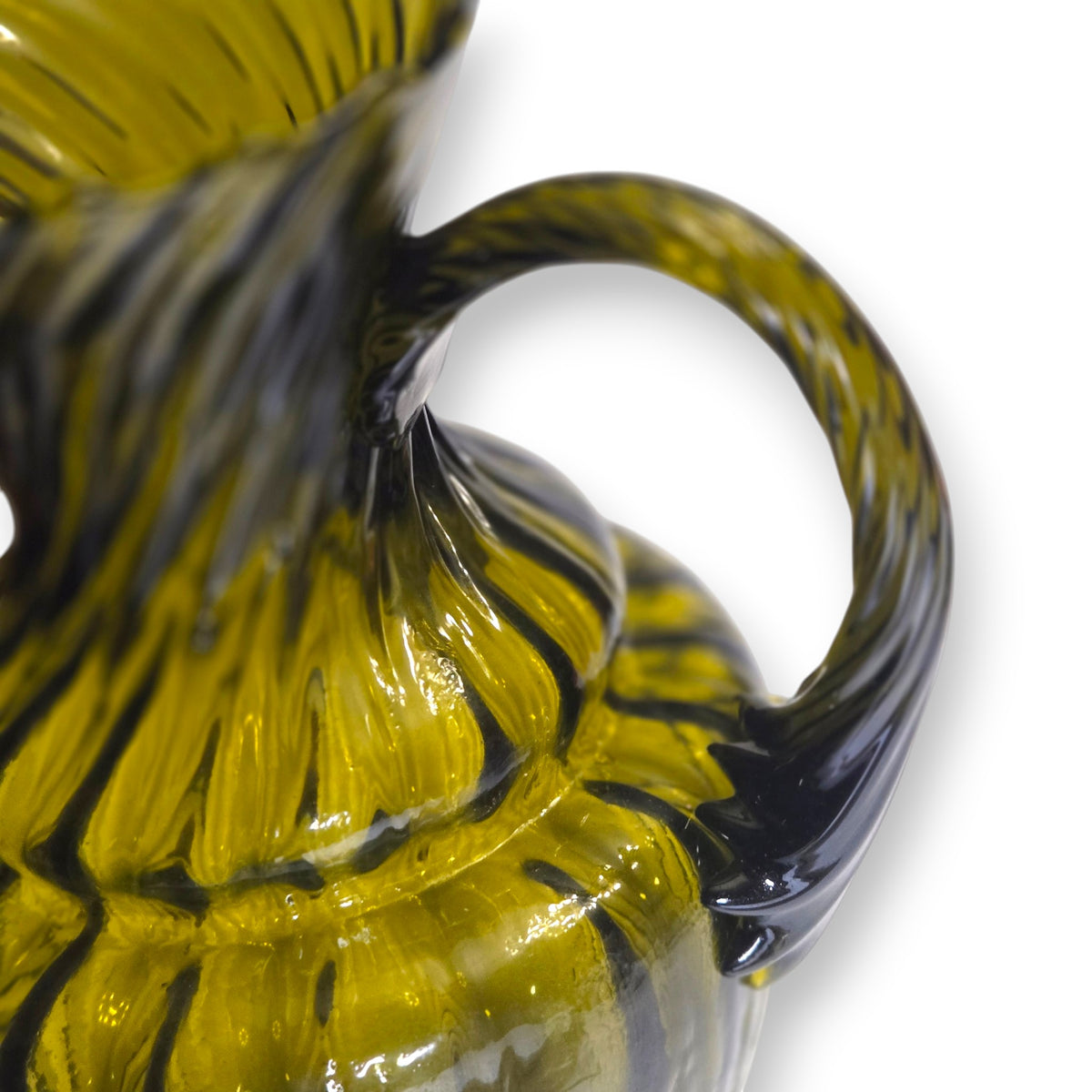 Empoli Vintage Dark Olive Green Glass Jug - Green