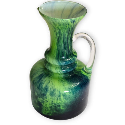 Empoli Vintage Emerald Lime Green Glass Jug - Green