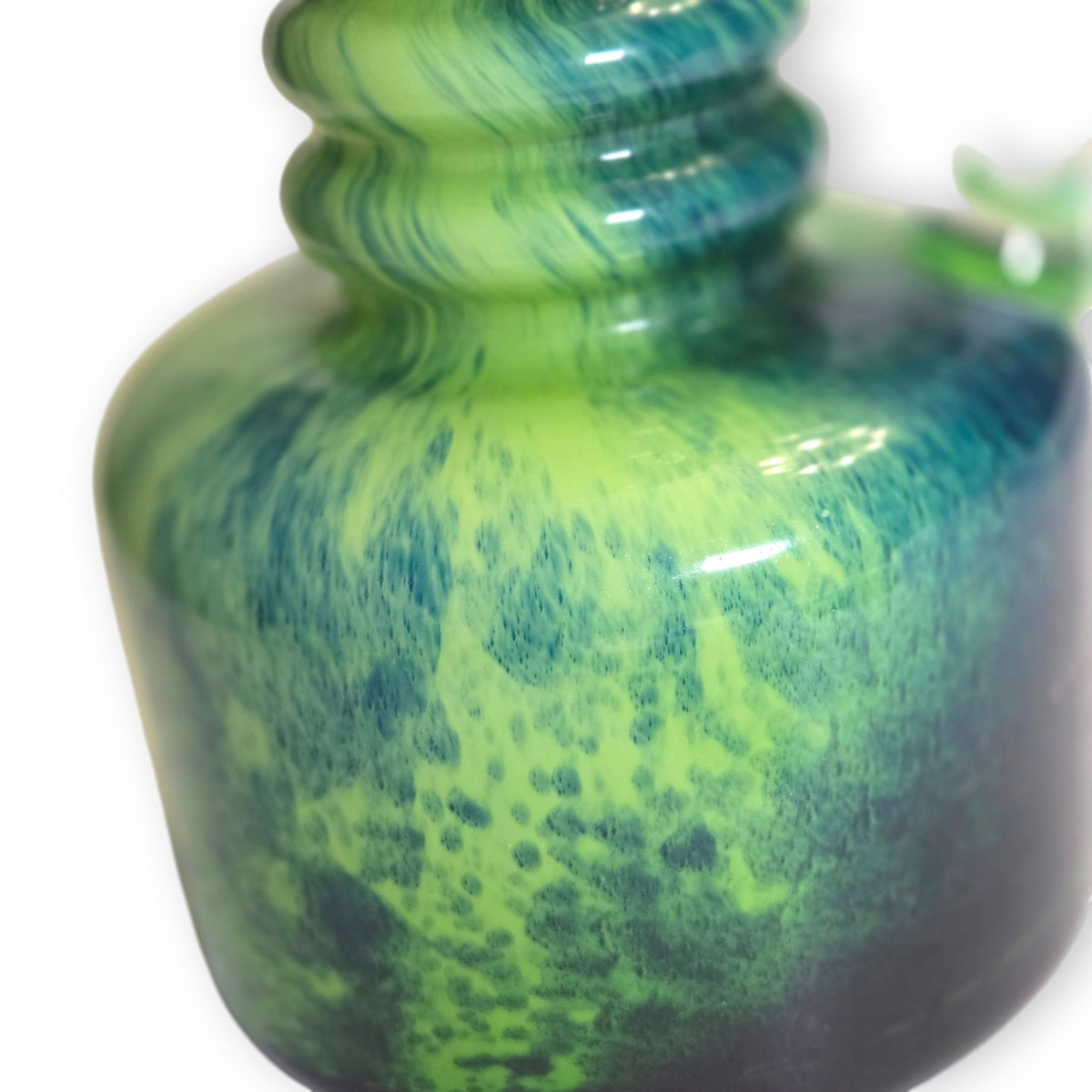 Empoli Vintage Emerald Lime Green Glass Jug - Green