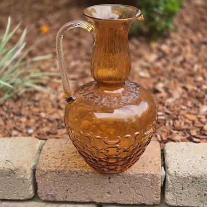 Empoli Vintage Red And Amber Glass Jugs - Red/Amber