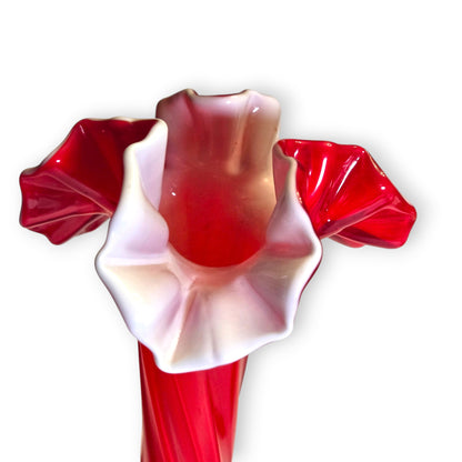 Murano Vintage Set Of Three Red Bud Vases - Red