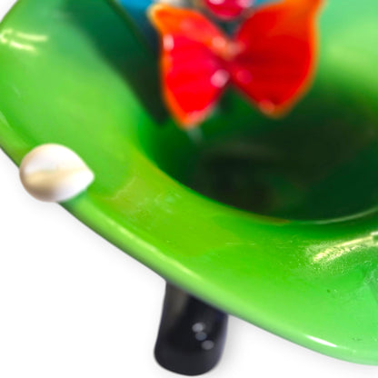 Murano Vintage Green Bowl Glass Clown - Green