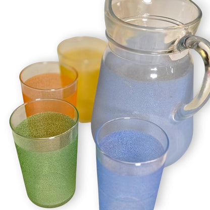 Blendo Multicolour Glass Water Set - Multi