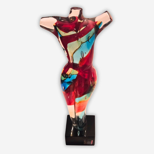 Murano-Attributed Female Torso Glass Sculpture - Multi-Colour