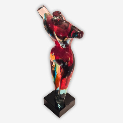 Murano-Attributed Female Torso Glass Sculpture - Multi-Colour