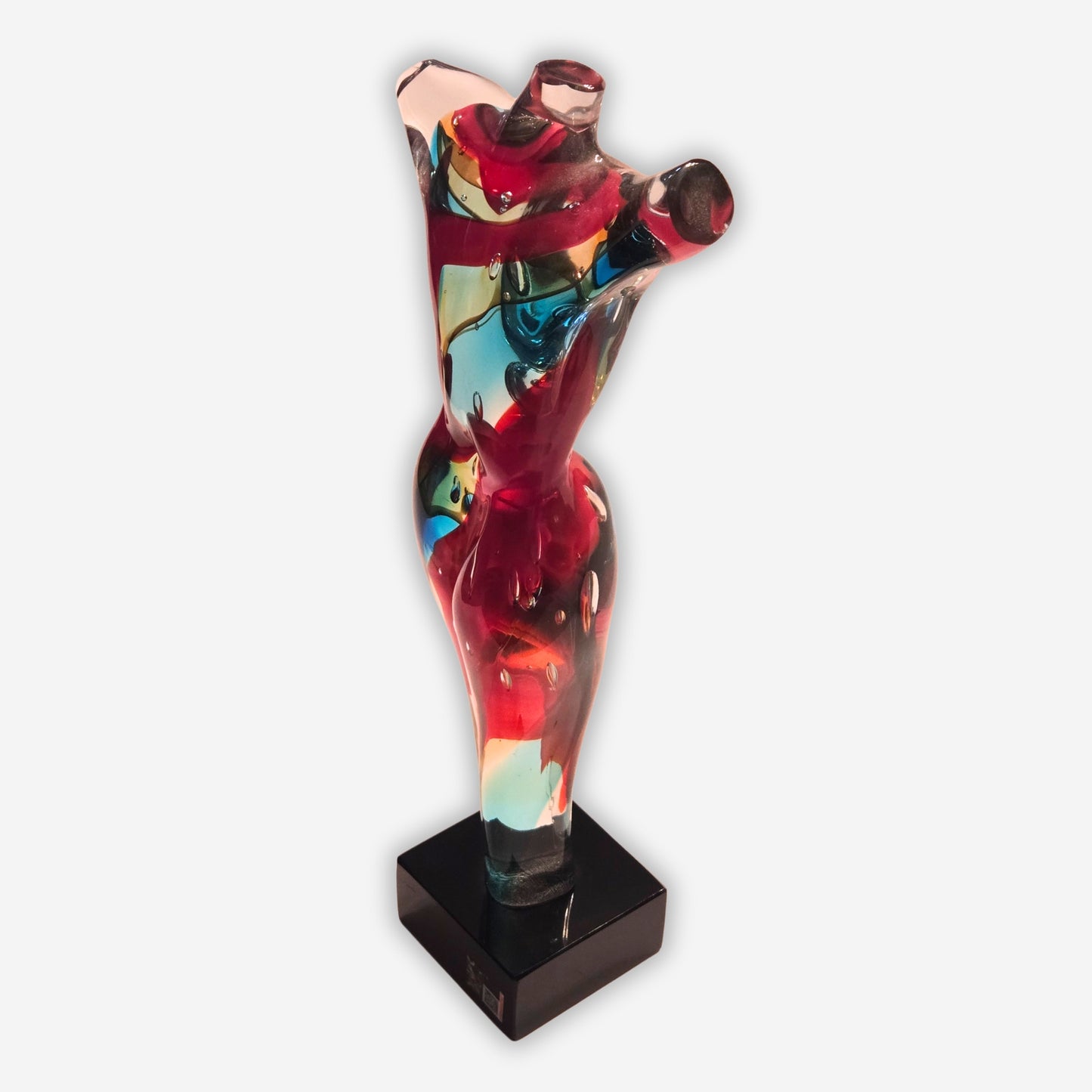 Murano-Attributed Female Torso Glass Sculpture - Multi-Colour